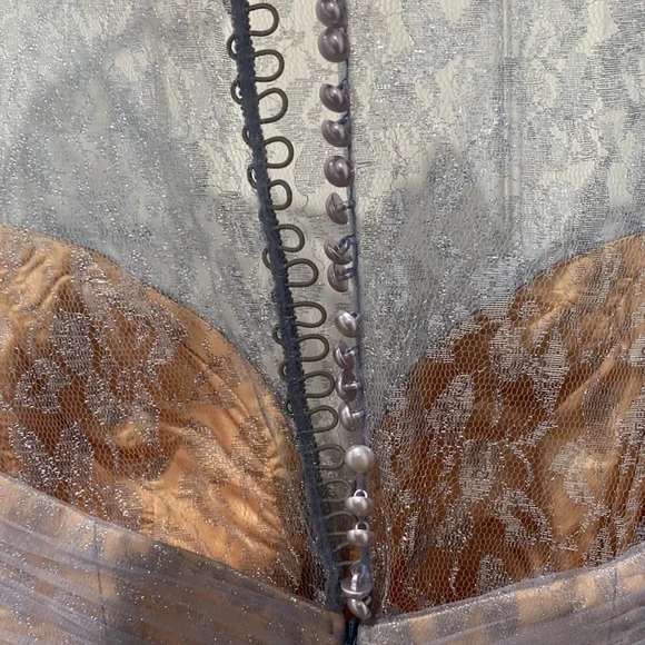 Tarik Ediz 96043 Illusion Long Sleeve Lace Bodice Tulle Mermaid Gown - Picture 10 of 12